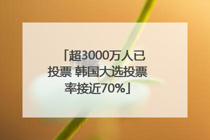 超3000万人已投票 韩国大选投票率接近70%