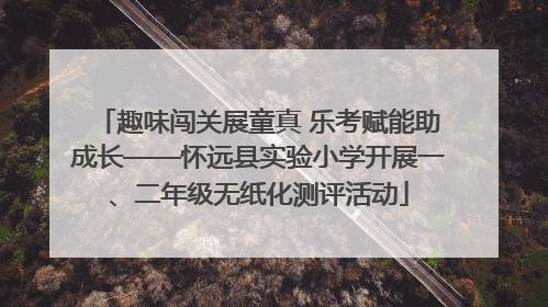 趣味闯关展童真 乐考赋能助成长——怀远县实验小学开展一、二年级无纸化测评活动