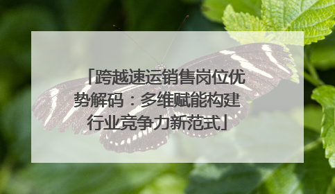 跨越速运销售岗位优势解码：多维赋能构建行业竞争力新范式
