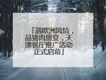 遇欧洲风情，品猪肉盛宴，天津餐厅推广活动正式启幕