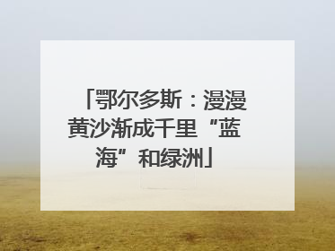 鄂尔多斯：漫漫黄沙渐成千里“蓝海”和绿洲