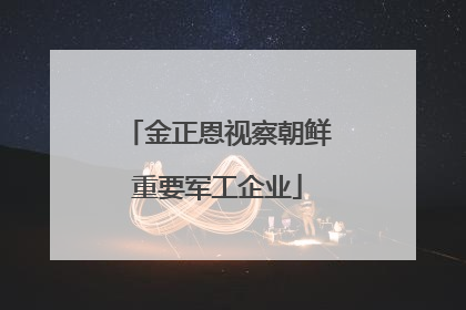 金正恩视察朝鲜重要军工企业