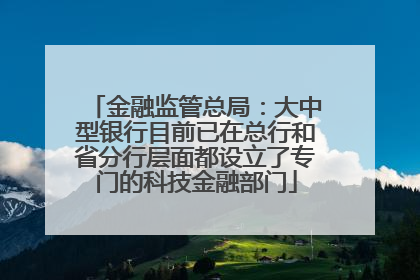 金融监管总局：大中型银行目前已在总行和省分行层面都设立了专门的科技金融部门