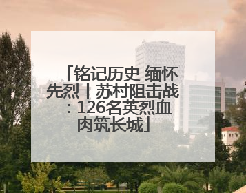 铭记历史 缅怀先烈丨苏村阻击战：126名英烈血肉筑长城