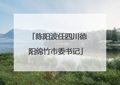 陈阳波任四川德阳绵竹市委书记