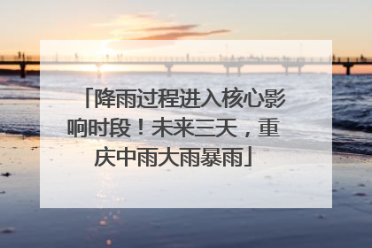 降雨过程进入核心影响时段！未来三天，重庆中雨大雨暴雨
