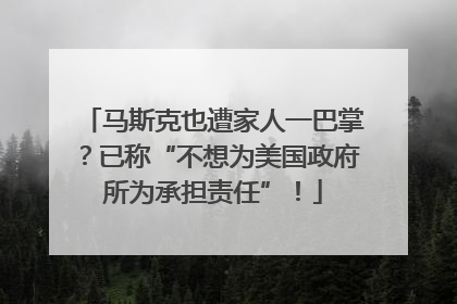 马斯克也遭家人一巴掌？已称“不想为美国政府所为承担责任”！