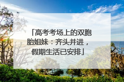 高考考场上的双胞胎姐妹：齐头并进，假期生活已安排