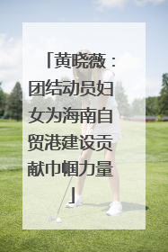 黄晓薇：团结动员妇女为海南自贸港建设贡献巾帼力量