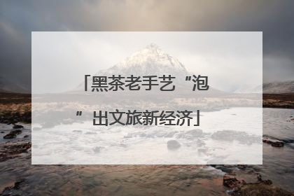 黑茶老手艺“泡”出文旅新经济
