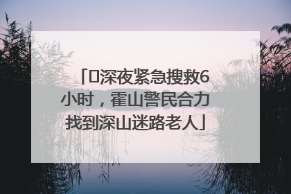 ﻿深夜紧急搜救6小时，霍山警民合力找到深山迷路老人