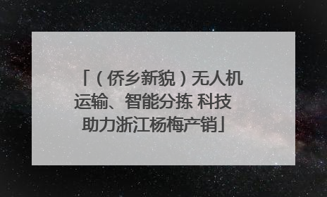 （侨乡新貌）无人机运输、智能分拣 科技助力浙江杨梅产销