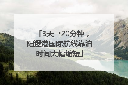 3天→20分钟，阳逻港国际航线靠泊时间大幅缩短
