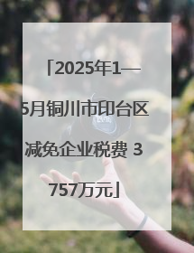2025年1—5月铜川市印台区减免企业税费 3757万元