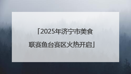 2025年济宁市美食联赛鱼台赛区火热开启