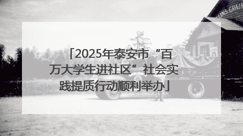 2025年泰安市“百万大学生进社区”社会实践提质行动顺利举办