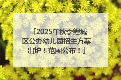 2025年秋季鲤城区公办幼儿园招生方案出炉！范围公布！