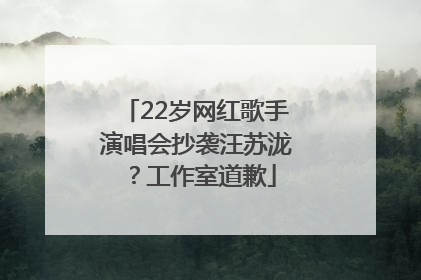 22岁网红歌手演唱会抄袭汪苏泷？工作室道歉