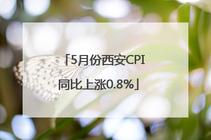 5月份西安CPI同比上涨0.8%