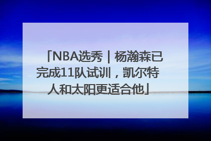 NBA选秀｜杨瀚森已完成11队试训，凯尔特人和太阳更适合他